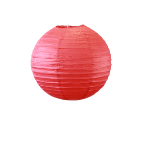 Lampion boule papier 30cm rouge