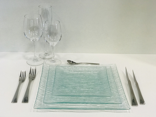 Assiettes carrees transparentes ls reception ile d oleron la rochelle niort saintes royan ile de re charente maritime 2