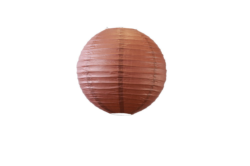 Lampion boule papier 30cm chocolat