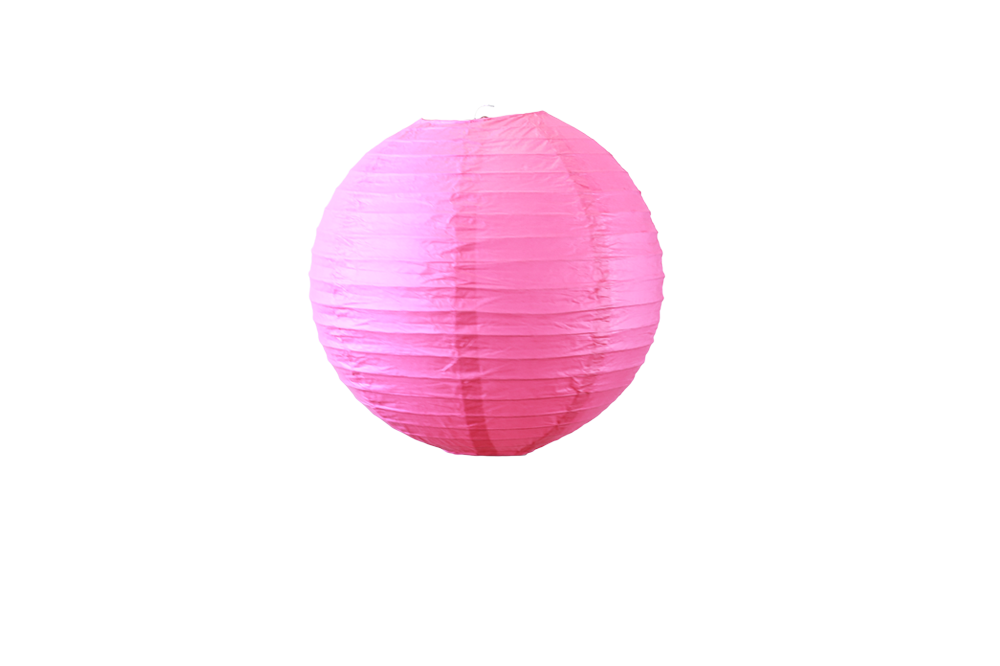 Lampion boule papier 30cm fuchsia
