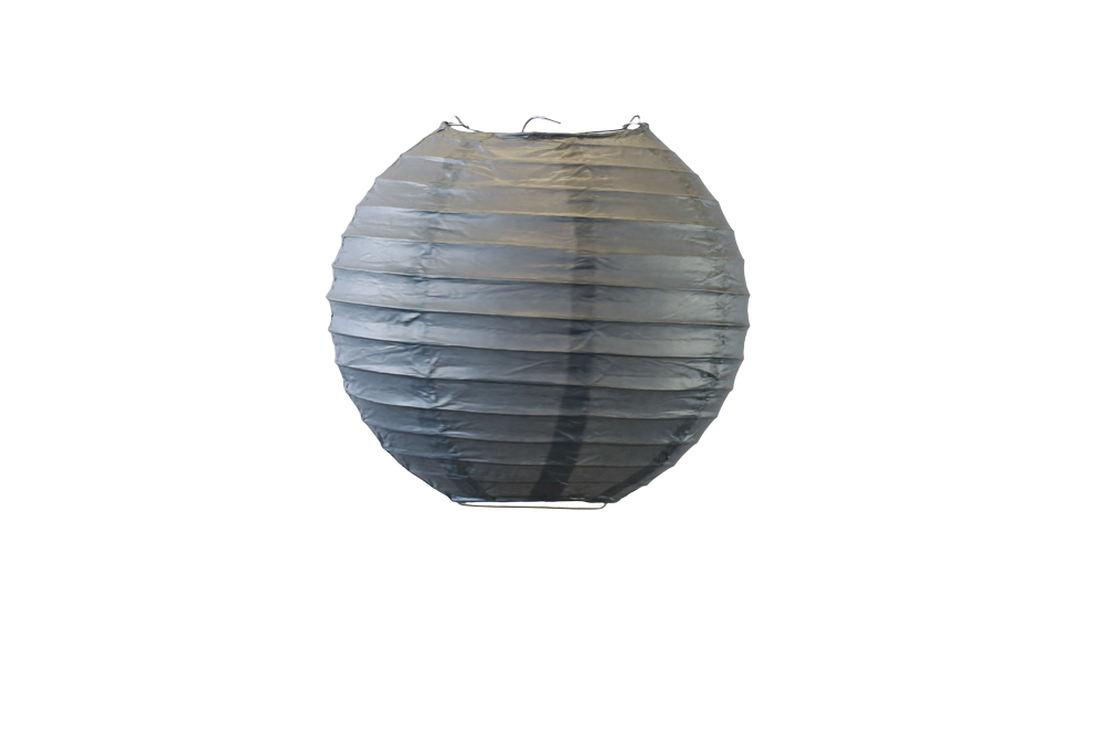 Lampion boule papier 30cm gris
