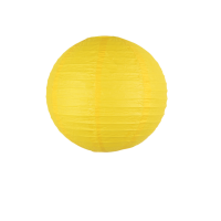 Lampion boule papier 30cm jaune