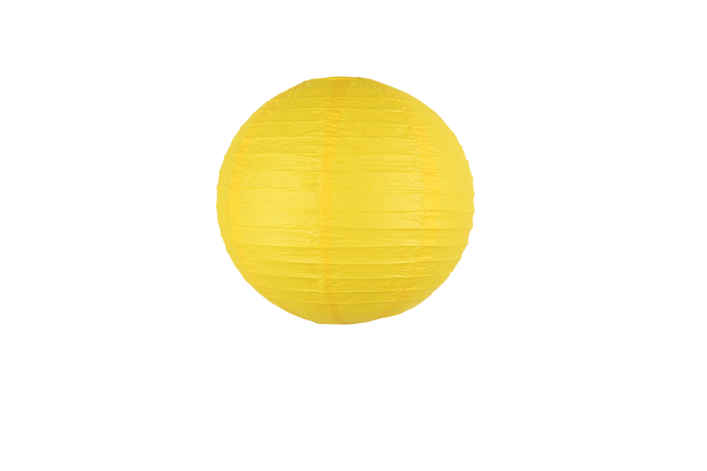 Lampion boule papier 30cm jaune