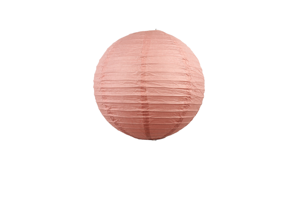 Lampion boule papier 30cm rose blush