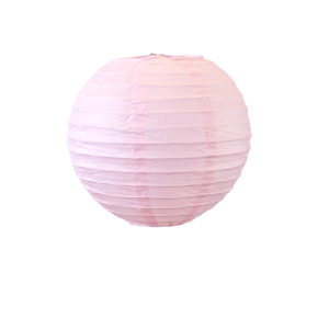 Lampion boule papier 30cm rose pale 1