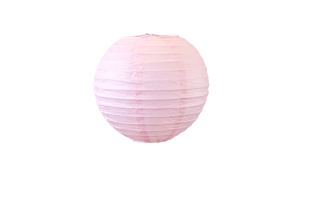 Lampion boule papier 30cm rose pale 1