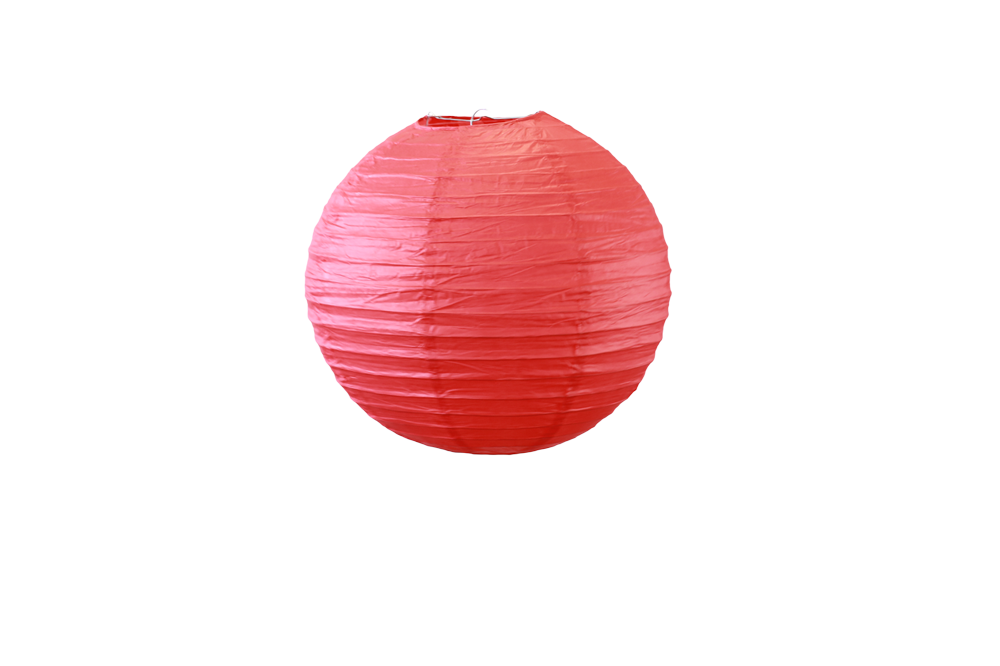 Lampion boule papier 30cm rouge