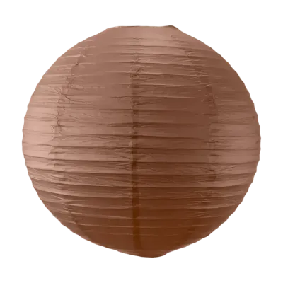 Lampion boule papier 50cm chocolat