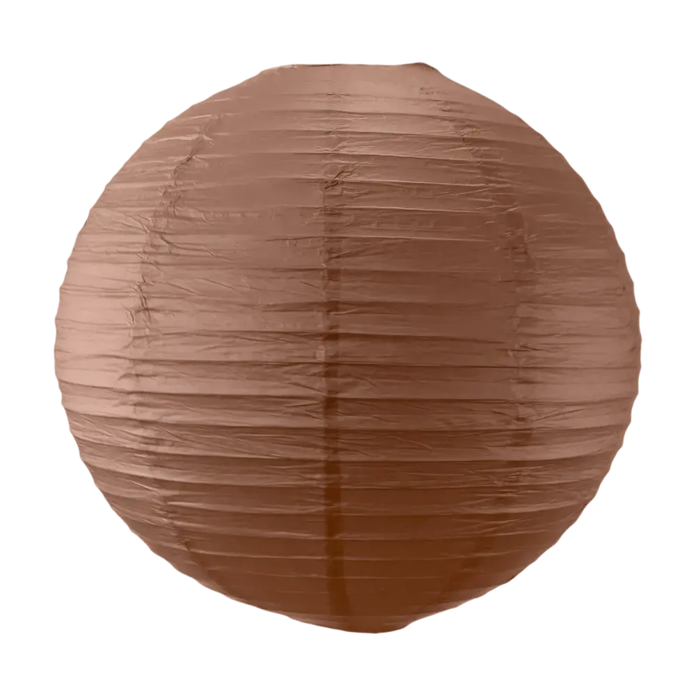 Lampion boule papier 50cm chocolat