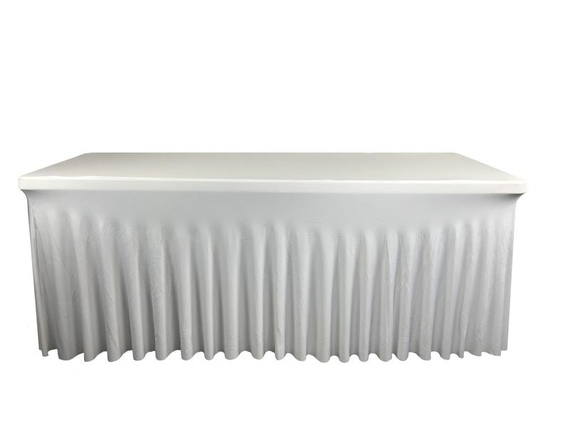 Nappe lycra rectangle juponnage blanche