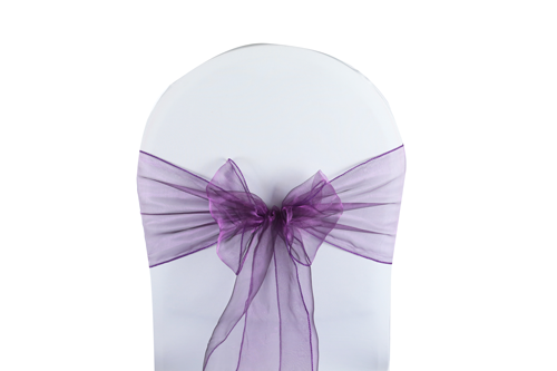 Noeuds de chaise organza parme 500x330