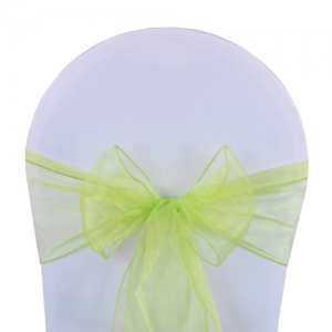 Nœuds de chaise organza vert saule